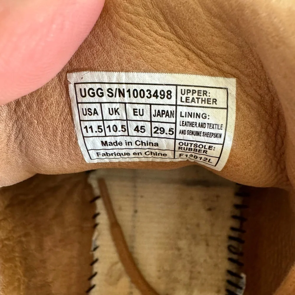 UGG MEN BROOK-LIN PERFORATED LEATHER SNEAKER Size  11.5